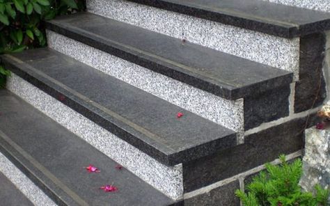 Stair Granite Molding Design, Marble Steps Design, Stairs Design Granite, Granite Flooring Design Outdoor, Steps Design Interior Stairs, Stairs Flooring, Granite Steps, Granite Stairs, Tiled Staircase