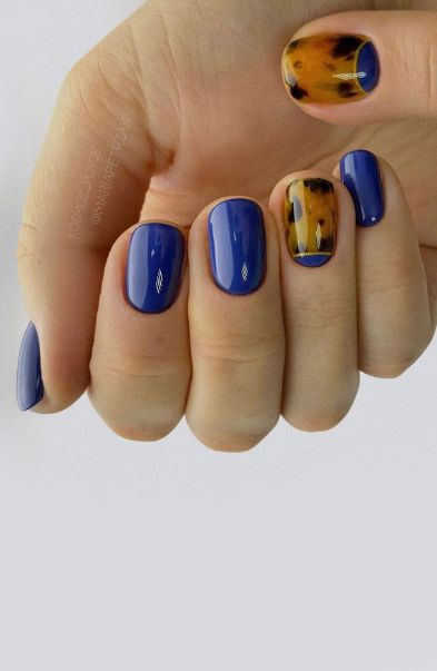 Blue Copper Nails, Blue Tortoise Shell Nails, Tortoise Nail Art, Tortoise Nail, Most Beautiful Nail Designs, Tortoise Nails, Tortoise Shell Nails, Shell Nails, Nails Matte