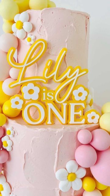 CookiCo on Instagram: "Lily’s 1st Birthday 💛 #daisycake #daisy #firstbirthdaycake #1stbirthday #prettycake #girl #pink #kidscake #one #cakesmelbourne #cakedesign #picoftheday #werribee #wyndham" Daisy First Birthday Cake, Daisy Cake Birthday, Pink Daisy Cake, Daisy Birthday Cake, Lisa Frank Birthday Party, 1rst Birthday, Lily Cake, Daisy Cupcakes, Daisy Decorations