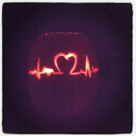 Heartbeat pumpkin. Nurse pumpkin. Pumpkin carving ideas. Made this myself :) Pumpkin Carving Medical Theme, Nurse Pumpkin Carving, Pumpkin Pumpkin Carving, Nurse Pumpkin, Pumpkins Carving, Cute Pumpkin Carving, Enchanted Forest Party, Pumpkin Contest, Pumpkin Carving Designs