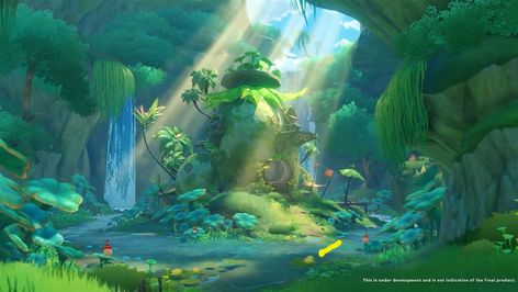 Sumeru landscape genshin Fantasy Items, Green Scenery, Terrarium Ideas, Laptop Wallpaper Desktop Wallpapers, Fantasy Background, Scenery Background, Landscape Concept, 다크 판타지, Fantasy Forest