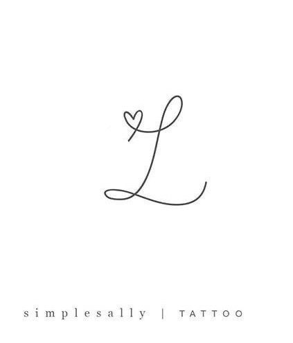 Initial L Tattoo Ideas, Tattoo Initial Fonts, Sons Initial Tattoo, S And L Tattoo, L And R Tattoo, Cursive L Tattoo With Heart, L Tatoos Initial, Initial L Tattoo, Cursive R Tattoo