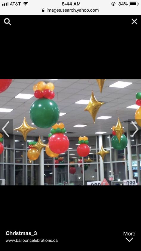 Holiday Party Decorations Christmas, Christmas Ceiling Decorations, Balloon Arch Decorations, Balloon Ceiling, Christmas Balloon Decorations, Balloon Designs, Car Dealerships, Arch Decoration, Diy Balloon Decorations