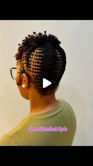 Styles On Short Sisterlocks, Sister Locs Hairstyles Updo, Hairstyles For Short Sisterlocks, Sisterlocs Styles On Short Hair, Updo Microlocs Hairstyles For Women, Micro Loc Styles For Short Hair, Hairstyles For Short Microlocs, Styling Short Microlocs, Short Sisterlocks Styles Hairstyles