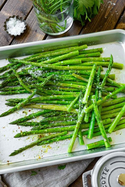 This easy 5 minute grilled or broiled asparagus has a short ingredient list and even shorter cook time, but it's our kids' favorite side dish! #asparagus #garlic #veggies #vegetables #sidedish Broiled Asparagus, Garlic Veggies, Honey Dijon Chicken, Asparagus Garlic, Oh Sweet Basil, Ingredient List, Sweet Basil, Grilled Asparagus, Healthy Sides