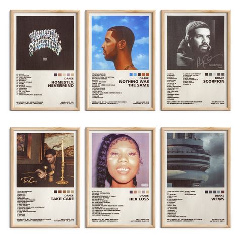 Music Posters For Room, Album Cover Wall Decor, Art For Teens, Drake Poster, Drake Album Cover, Drake Album, Drakes Album, Posters For Room Aesthetic, Poster Grafico