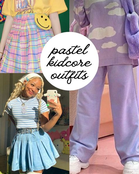 59 Colorful Kidcore Outfits - ljanestyle Rainbow Clothes Aesthetic, Pastel Kidcore Outfits, Kidcore Aesthetic Fashion, Kidcore Aesthetic Outfits, Kidcore Style, Kidcore Clothes, Kidcore Outfit, Kidcore Fashion, Pastel Kidcore