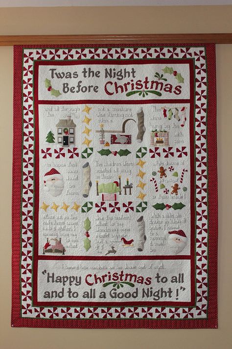 Pinwheel Block, Twas The Night Before Christmas, Christmas Quilt Patterns, Heirloom Quilt, Holiday Quilts, Night Before Christmas, Twas The Night, Applique Pattern, Panel Quilts