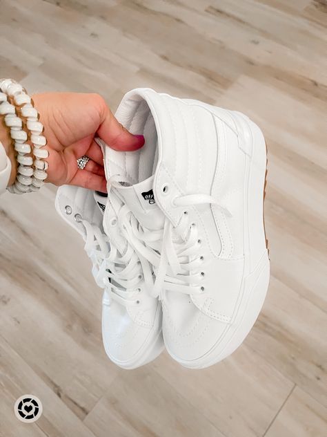 White Vans Hightops #vans #hightops #vansshoes #womensshoes #shoes #sneakers #whitesneakers #backtoschool #schoolshoes #shoesforwomen #aestheticshoes #neutralshoes #whiteshoes #hightopsneakers Follow my shop @the_floridagirl on the @shop.LTK app to shop this post and get my exclusive app-only content! #liketkit #LTKstyletip #LTKunder100 #LTKshoecrush @shop.ltk https://liketk.it/4i6fY White High-top Platform Sneakers For Summer, White Platform High-top Sneakers, Trendy White High-top Synthetic Sneakers, Spring White High-top Sneakers With Cushioned Footbed, White Hightops, White Vans High-top Sneakers, White Hightop Vans, Hightop Vans, White High Top Vans