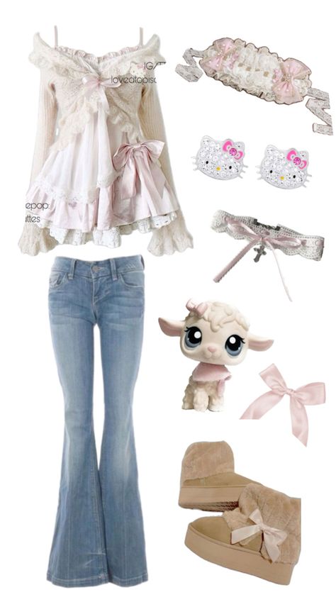 For Darling 🐑 Himekaji Outfits, Kawaii Outfit Ideas, Kawaii Fashion Outfits, Cute Everyday Outfits, Pink Outfits, Fashion Design Clothes, Really Cute Outfits, Kawaii Clothes, Girly Outfits