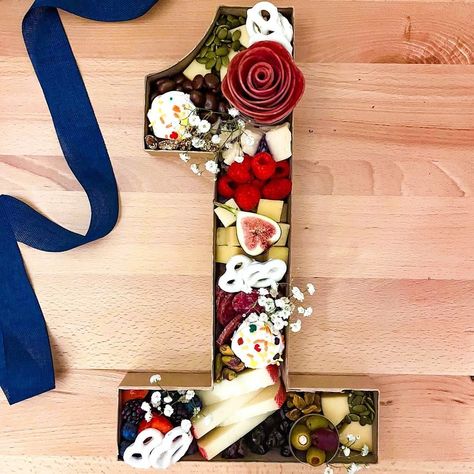 Number 1 Charcuterie Board, Number One Charcuterie Board, 1st Birthday Foods, Fall 1st Birthdays, Baby Einstein, Snack Tray, First Birthday Party Themes, Wine Cheese, Birthday Party Food