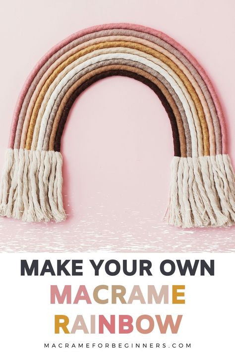 Don’t you love those super cute Macrame Rainbows you see on Pinterest all the time? Learn how to make your own with 10 easy to follow Macrame Rainbow DIY video tutorials! We can all use some rainbows around the house, don’t we? I love making my own stuff and this is just one of those easy projects that’s absolutely perfect for a boring Sunday afternoon. Pick your favorite Rainbow design, grab a cup of tea, and start knotting the day away! - Macrame for Beginners Macrame Rainbow Diy, Wall Hanging Tutorials, Boring Sunday, Macrame For Beginners, Cute Macrame, Macrame Creations, Nursery Diy, Diy Kids Room Decor, Macrame Designs