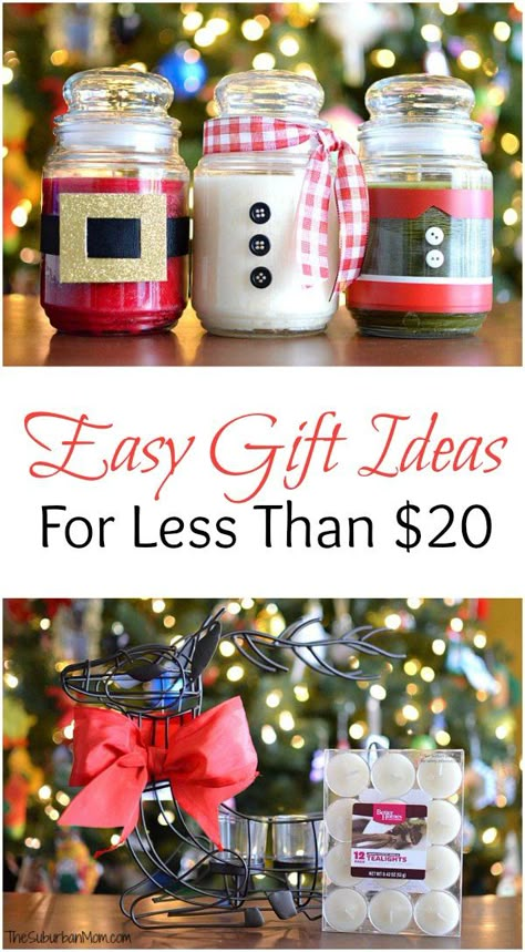 DIY Christmas Candles And Other Easy Gift Ideas For Less Than $20 - TheSuburbanMom Diy Christmas Candles, Easy Gift Ideas, Christmas Candles Diy, Easy Diy Christmas Gifts, Christmas Activity, Craft Christmas, Diy Candle, Gift Printable, Navidad Diy