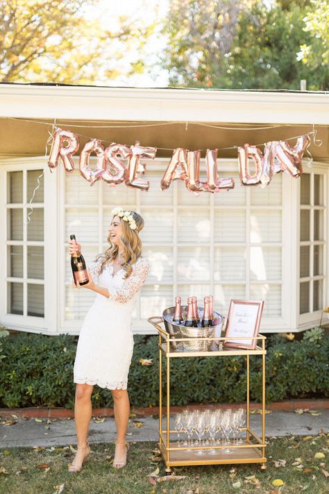 What could be a more summery bridal shower theme than Rosé All Day? Jane Alexandra Events is sharing this effortlessly chic bridal shower, complete with wine tasting games and flower crown crafting! Wine Tasting Games, Bridal Shower Wine Theme, Bridal Shower Photography, Bridal Shower Wine, Bridal Shower Inspo, Chic Bridal Showers, Shower Rose, Lingerie Shower, Bridal Shower Dress