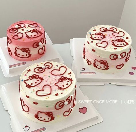 Rat Birthday, Tort Hello Kitty, Bolo Da Hello Kitty, Tårta Design, 17 Birthday, Mini Torte, Pastel Cupcakes, Funny Birthday Cakes, Cookies Cake