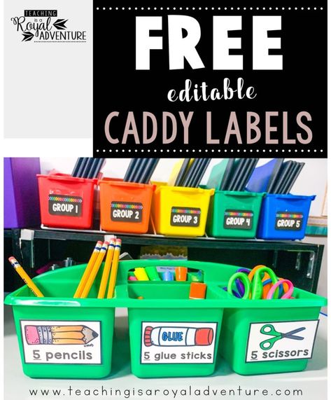 School Supply Caddy Ideas, Crayon Labels Free Printable, Free Printable Classroom Labels, School Labels Printables Free Editable, Free Classroom Labels, Classroom Labels Printables, Labeling Kindergarten, Tk Ideas, School Labels Printables