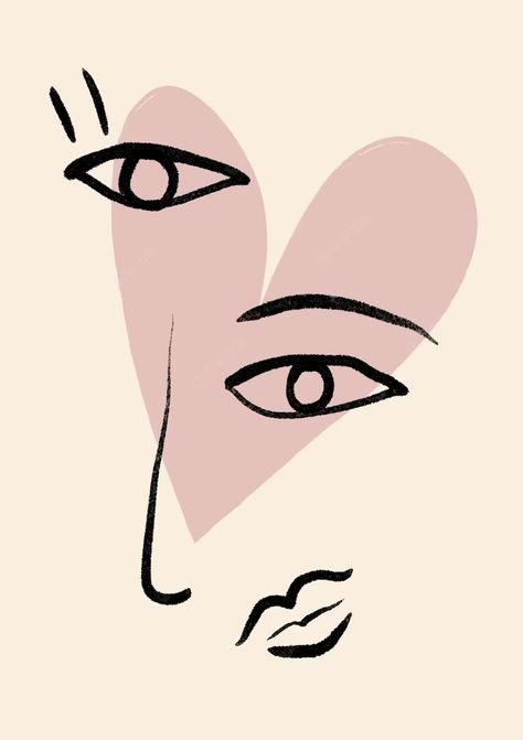 Premium Photo | Handdrawn abstract modern minimalist art Picasso Poster Art Prints, Picasso Prints, Picasso Poster, Best Posters, Heart Poster, Toys Art, Face Print, Art Prints Online, Eu Countries