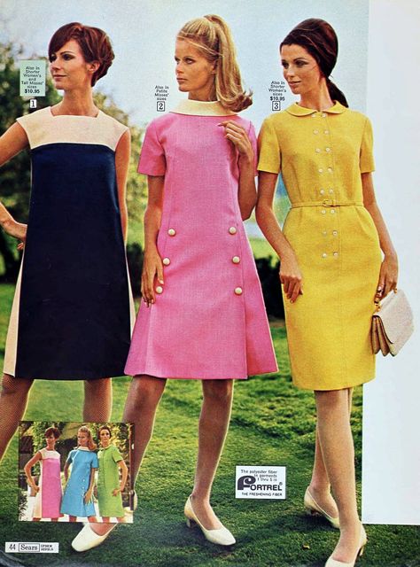 1965 Fashion, Dress With White Collar, 1960 Fashion, Conservative Fashion, 1960s Outfits, 60s And 70s Fashion, Teen Dress, Fashion 1960s, Swinging Sixties