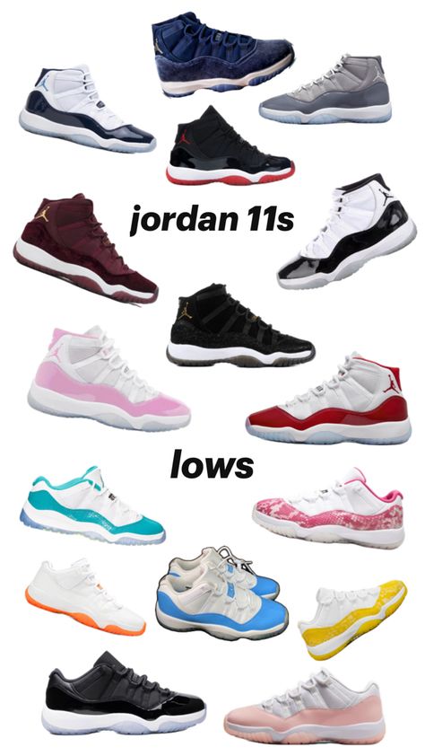 high top and low Cute Jordans, Casual Shoes Women Sneakers, Nike Shoes Women Fashion, Jordan 11s, Pretty Sneakers, Fly Shoes, Cute Nike Outfits, Trendy Shoes Sneakers