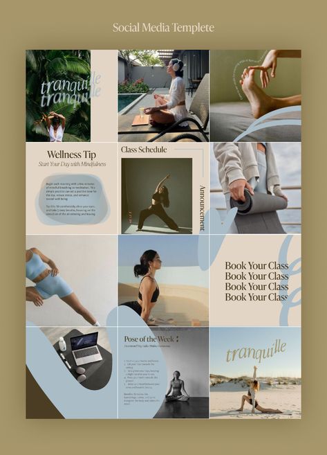 Yoga Studio Social Media, Yoga Social Media, Yoga Community, Yoga Life, Yoga Studio, Wellness Tips, Yoga Inspiration, Social Media Template, Aesthetic Photo