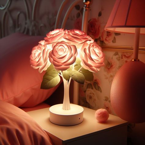 Rose lamp 🌹💡 Rose Lamp, Pink Rose, Living Room, Pink, Quick Saves, Instagram