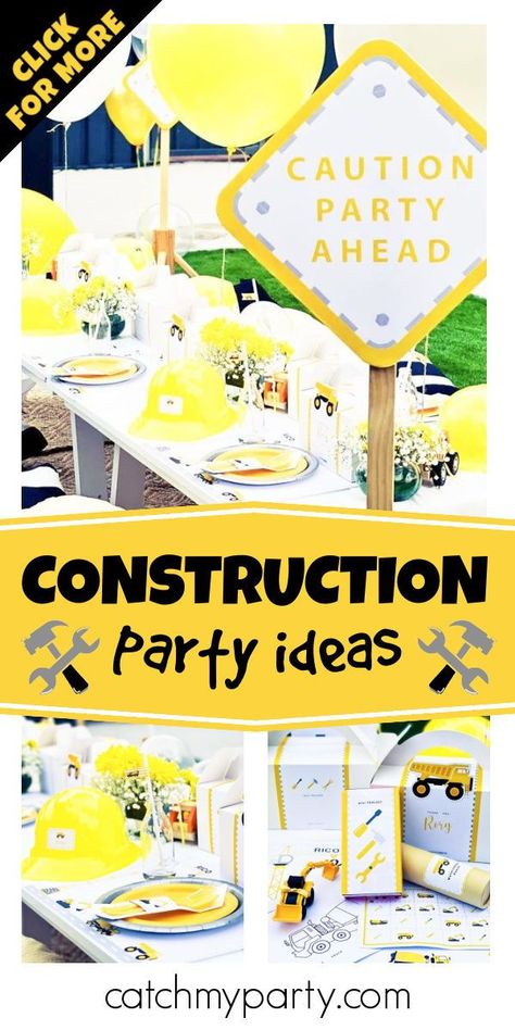 Construction Theme Birthday Party, Construction Theme Party, Construction Birthday Party, 1st Birthday Themes, Construction Birthday Parties, Birthday Party Activities, Kids Birthday Themes, Construction Theme, Truck Party