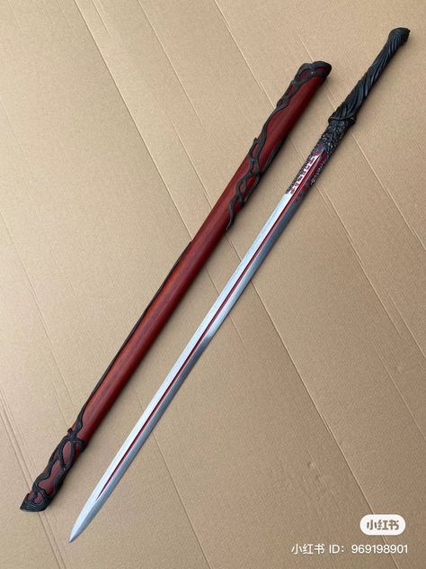 Custom Swords Design, Long Swords Fantasy, Fantasy Weaponsmith, Zanpakuto Ideas, Anime Swords, Fantasy Swords, Fantasy Blade, Japanese Swords, Tactical Swords