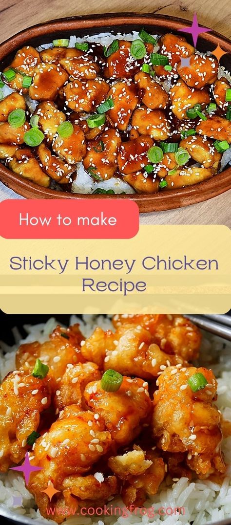 Chicken Chunks Recipes, Sticky Honey Chicken, Honey Pepper Chicken, Honey Chicken Recipe, Honey Glazed Chicken, Sweet And Spicy Chicken, Chicken Chunks, Sticky Chicken, Honey And Soy Sauce