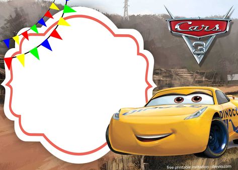 Cars 3 Invitation Template: How to Download It Car Birthday Invitations Free, Car Birthday Party Invitations, Cars Invitation, Cars Birthday Invitations, Disney Cars Party, Free Printable Invitations Templates, Disney Cars Birthday, Birthday Invitations Diy, Car Themed Parties