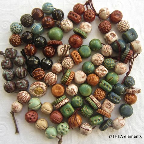 Earthernware bead sets March 2014 Pottery Beads Handmade, Ceramic Beads Handmade, Diy Clay Beads, Polymer Clay Beads Diy, Itsekovettuva Savi, Ceramic Bead Jewelry, Terracotta Jewellery Designs, Polymer Beads, Terracotta Jewellery