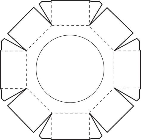 Octagonal Box lid - FREE printable Hexagon Box Template, Hexagon Template, Origami Gift Box, Hexagon Box, Exploding Box Card, Printable Box, Shape Templates, Packaging Template, Useful Origami