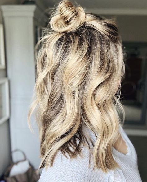 Half Top Knot, Small Things Blog, Half Top, Top Knots, Top Knot Hairstyles, Bridesmaid Hair Half Up, Hair Color And Cut, Half Up Hair, Hairstyles Ideas