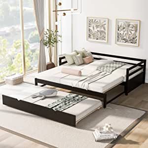 Double Daybed, Day Bed Frame, Pop Up Trundle, Wooden Daybed, Twin Daybed With Trundle, Sofa Bed Frame, Sofa Bed Bedroom, Twin Trundle Bed, Twin Daybed