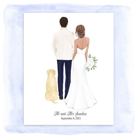 Watercolour Bride And Groom, Bride And Groom Watercolor Painting, Wedding Card Painting, Bride And Groom Watercolor, Wedding Sketch Couple, Wedding Couple Painting, Bride And Groom Painting, Wedding Couple Art, Bride And Groom Drawing