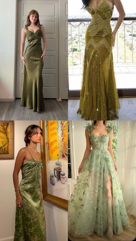 Forest Green Prom Dress Aesthetic, Fairy Like Bridesmaid Dresses, Green Ethereal Dress, Prom Dresses Earthy, Enchanted Forest Formal Dress, Boho Prom Dress Hippie, Secret Garden Theme Prom Dress, Fairy Theme Prom Dress, Enchanted Forest Dress Prom Fairy Tales