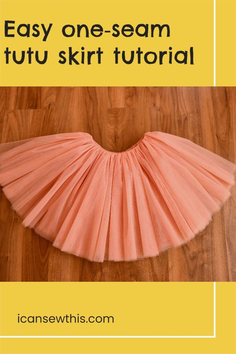 Learn how to make a cute one-seam tutu skirt with this free tutorial. To make this fluffly tulle skirt, I used 2.5 yards of 118 inches wide soft tulle fabric. The finished skirt does not have a lining, but provides the right amount of coverage thanks to its four layers of tulle fabric. Also, it has no side seams, but no one will be the wiser! Here’s how to make your own in six simple steps. Tulle Skirt Pattern, How To Make A Tulle Skirt, Tutu Pattern, Diy Tulle Skirt, Diy Tutu Skirt, Doll Tutu, No Sew Tutu, Tulle Skirts Outfit, Tutu Skirt Women