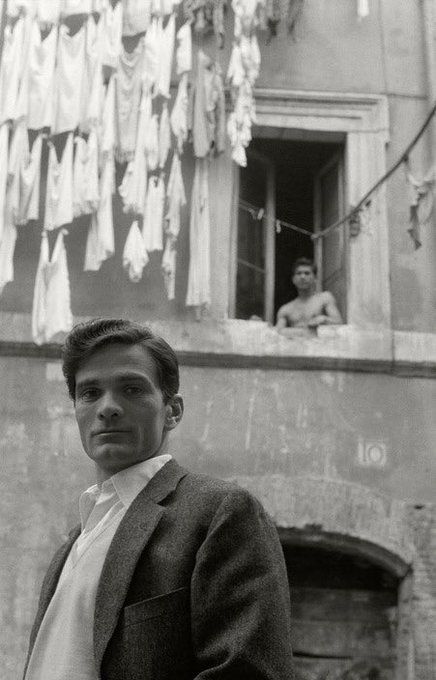 Pier Paolo Pasolini in Rome, 1953. Photo by Herbert List. Herbert List, Andreas Gursky, Pier Paolo Pasolini, Clothes Hanging, Movie Directors, Henri Cartier Bresson, Septième Art, Lgbt Love, Vintage Italy