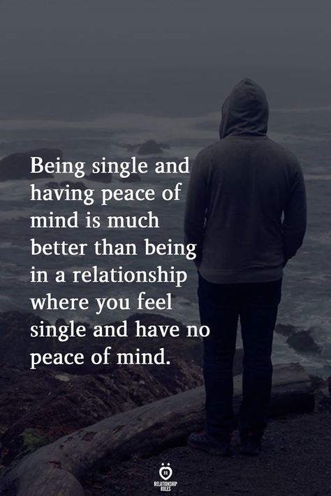 Being single and having peace of mind is much better than being in a relationship where you feel single and have no peace of mind. Being Single, Relationship Rules, Visual Statements, Relationship Tips, Great Quotes, Wisdom Quotes, True Quotes, Peace Of Mind, Relationship Advice