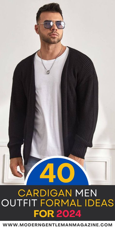 Elevate your wardrobe with 40 stylish cardigan outfit ideas for men! From casual to formal looks, find ways to style cardigans that add a layer of sophistication to any outfit. Perfect for cooler weather and versatile style. #MensFashion #CardiganStyle #LayeredOutfits #MensOutfitInspo Gray Cardigan Outfit Men, Mens Cardigan Outfit Streetwear, Men’s Cardigan Sweater Outfit, Cardigan Outfits Men, Dark Blue Cardigan Outfit, Men’s Cardigan Outfit, Cardigan Men Outfit, Men Cardigan Outfit, Outfit Men Ideas