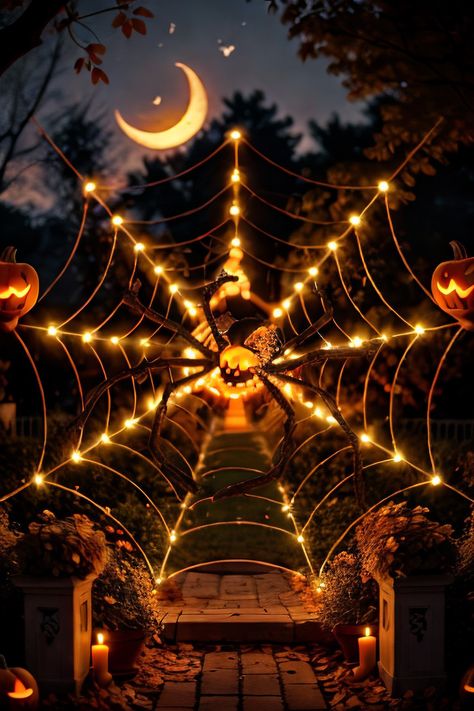 Halloween Decorations, 9FT Diameter Spider Web Lights with Black 4FT Spider, 160 LED Waterproof Net Lights, Remote Control, 8 Modes Cobweb for Yard House Garden Outdoor Indoor Party Haunted Decor Haunted Decorations, Spider Web Lights, Haunted Decor, Indoor Party, Yard House, Net Lights, Outdoor Holiday Decor, House Garden, Garden Outdoor