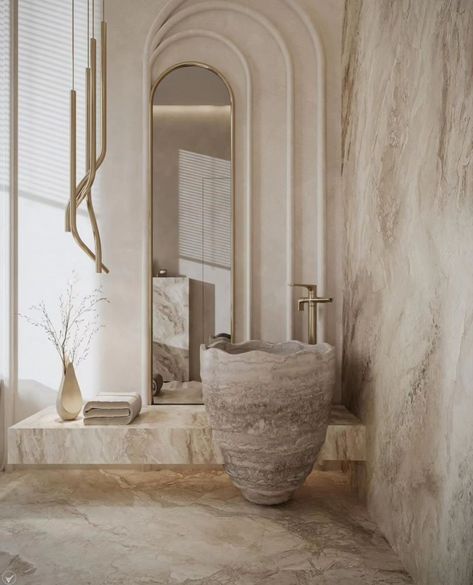 Beautiful beige 🤎 📷 @mohamedelhussienidesigns #beigeinterior #marble #luxuryinteriors #bathroominspiration Beige Marble Bathroom, Beige Interior, Beige Marble, Stylish Bathroom, Marble Bathroom, March 21, Bathroom Inspiration, Luxury Interior, Bathrooms