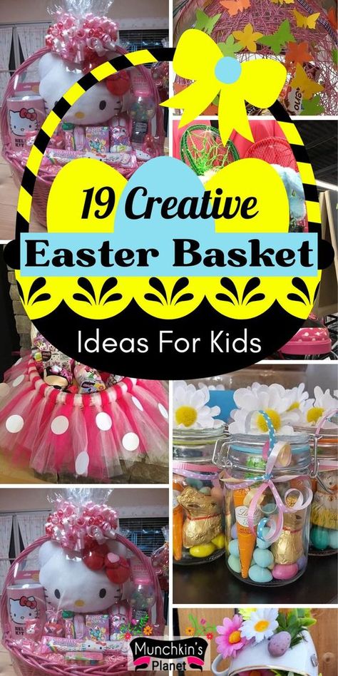 19 DIY Easter Basket Ideas for Toddler & Kids - Ideas For Baby Boys & Girls #easter #easterbasket #easterbaskets #easterbasketsforteens #teeneasterbasket #giftsforteens #eastergiftguide Mens Easter Basket, Diy Easter Basket Ideas, Tutu Easter Basket, Dollar Tree Easter Basket, Homemade Easter Baskets, Diy Easter Basket, Easter Basket Themes, Unique Easter Baskets, Easter Baskets To Make