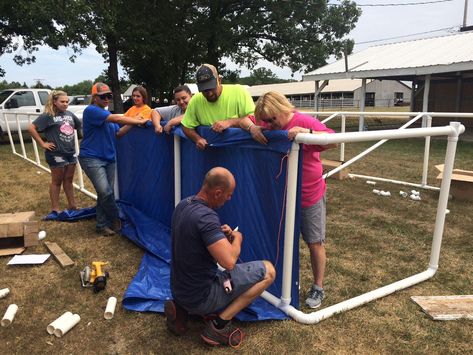 Human Foosball Football Toss Carnival Game, Human Foosball Diy Outdoor Games, Frisbee Carnival Game, Diy Foosball Table, Frisbee Toss Carnival Game, Human Foosball, Scout Projects, Church Outreach, Demolition Derby