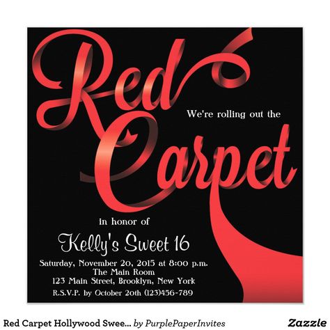 30th Quotes, Hollywood Sweet 16, Red Carpet Invitations, Invitations Sweet 16, Red Carpet Theme Party, Red Carpet Sweet 16, Quotes Sweet, Red Carpet Theme, Sweet 16 Themes