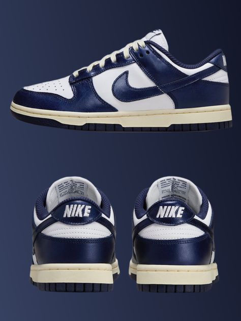 Nice Kicks on Twitter: "“Vintage Navy” Nike Dunk Lows 🧿 https://t.co/ONVjMvxXrK" / Twitter Nike Dunk Lows, Nike Essentials, Dunk Lows, Navy Nike, Nike Dunk, Nike Dunks, Sneakers Nike, Nike, Navy