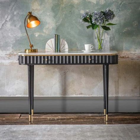 Hallway Landing, Art Deco Console, Marble Tables, Console Table Design, Contemporary Console Table, Desk Black, Console Table Decorating, Marble Console, Marble Furniture