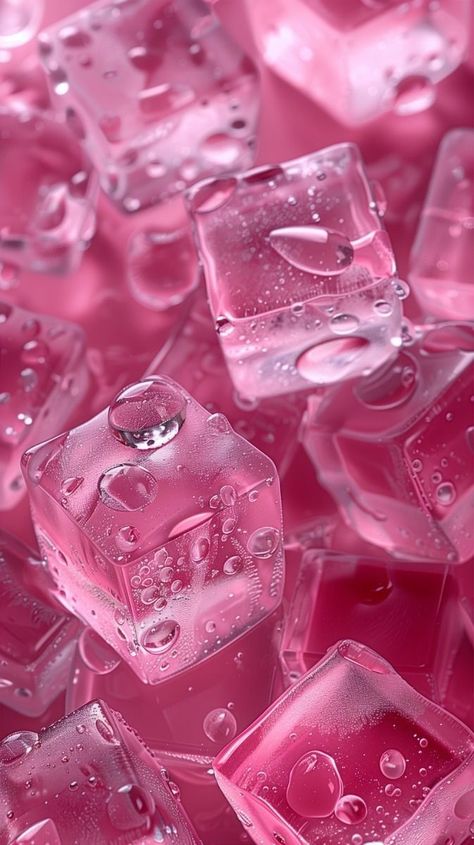 Pink Ice Aesthetic, Summer Fruit Decor, Photo Rose Aesthetic, Image Aesthetic Rose, Ice Cube Aesthetic, Ice Background, Ice Wallpaper, Ice Rose, Beautiful Summer Wallpaper