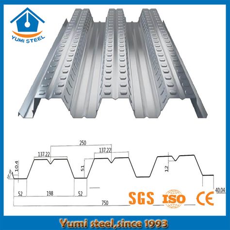 Galvanized Corrugated Steel Deck Sheets for Concrete Slab - Buy Steel decking, decking sheets, roof deck Product on yumisteel Metal Sheet Roof Detail, Steel Roofing Sheets, Grade Of Concrete, Stone Coated Steel Roof, Flat Roof Detail Section, Steel Structure Section, Concrete Deck, Metal Deck, Steel Architecture