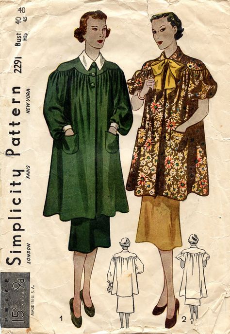 french artist's smock | Unsung Sewing Patterns: Simplicity 2291 - Misses' and Women's Smock Smock Pattern, Artist Smock, Vintage Maternity, Sew In Weave, Couture Vintage, Fashion Sewing Pattern, Simplicity Patterns, Vintage Sewing Patterns, Maternity Wear