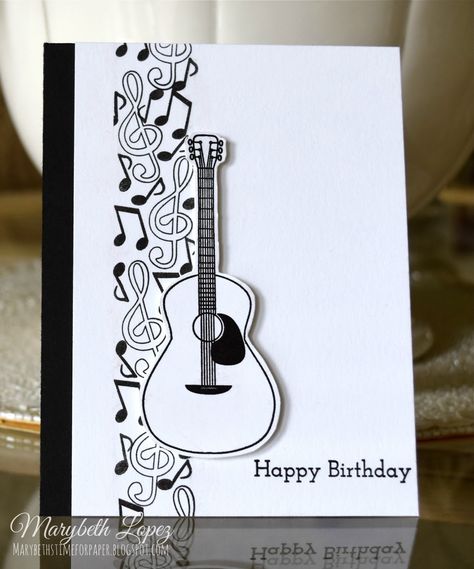 Music Notes Birthday Card marybethstimeforpaper.blogspot.com Musical Cards, Birthday Card Craft, Masculine Birthday Cards, Bday Cards, Boy Cards, Birthday Cards For Men, Music Themed, Birthday Cards Diy, Male Cards